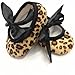 TANZK 4.3" Anti Slip Sandal Shoes Infant Toddler Baby Girl Black Ribbon Leopard Print