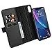 ZOVER Compatible with iPhone XR Detachable Wallet Case Genuine Leather RFID Blocking Kickstand Feature Card Slots Magnetic Clasps Gift Box Black