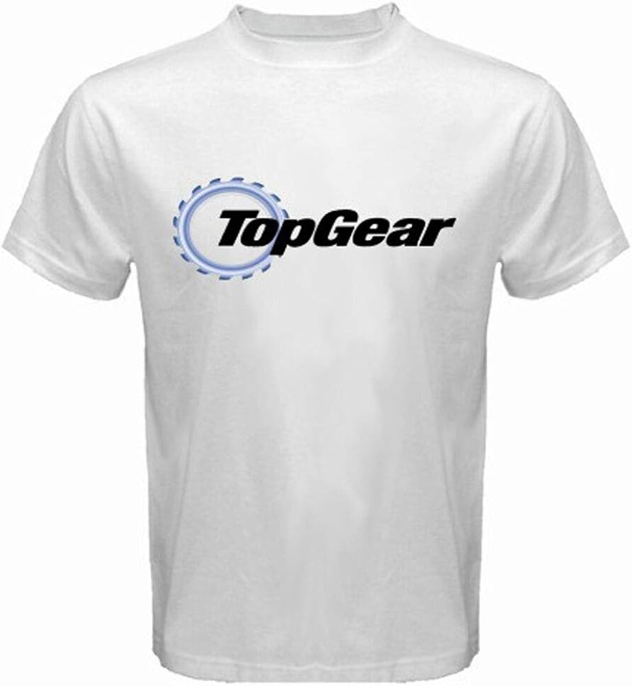 New Top Gear Automotive Megazine TV Show Logo Men's White TShirt Size