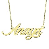 BYBWBL Anaya Name Pendant Necklace 18k Gold Plated