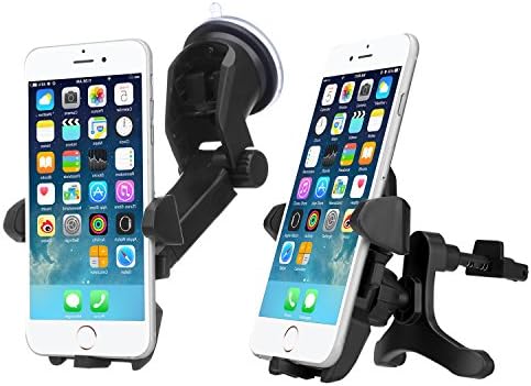 Car Phone Mount Holder, WAGOLO Windshield / Dashboard Universal Car Mobile Phone cradle for iOS / Android Smartphone and More