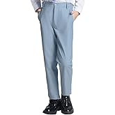 DHTS Boys Dress Pants (Size 2-20 Years) Slim Fit Uniform Pants for Toddler & Teens