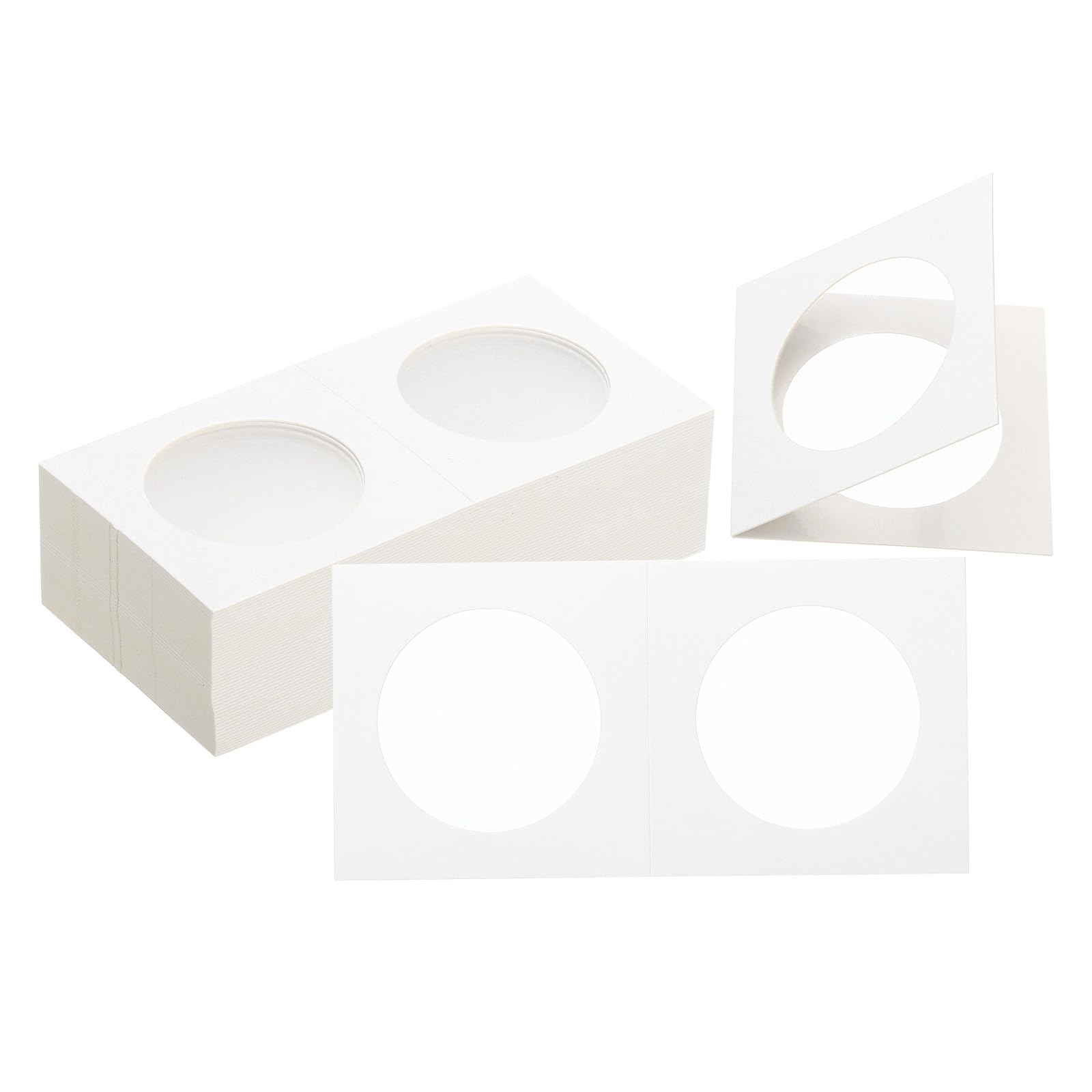PATIKIL 2 x 2 Coin Flips, 200 Pack 35mm Cardboard Coin Holder Paper Coin Holders for Coin Collection Supplies Collector, White