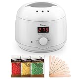 Tdbest Wax Warmer Hair Removal Waxing Kit for Women Digital LCD Display Wax Melts for Face, Legs, Body, Bikini Lines with 3 Hard Wax Beans and 10 Wax Applicator Sticks