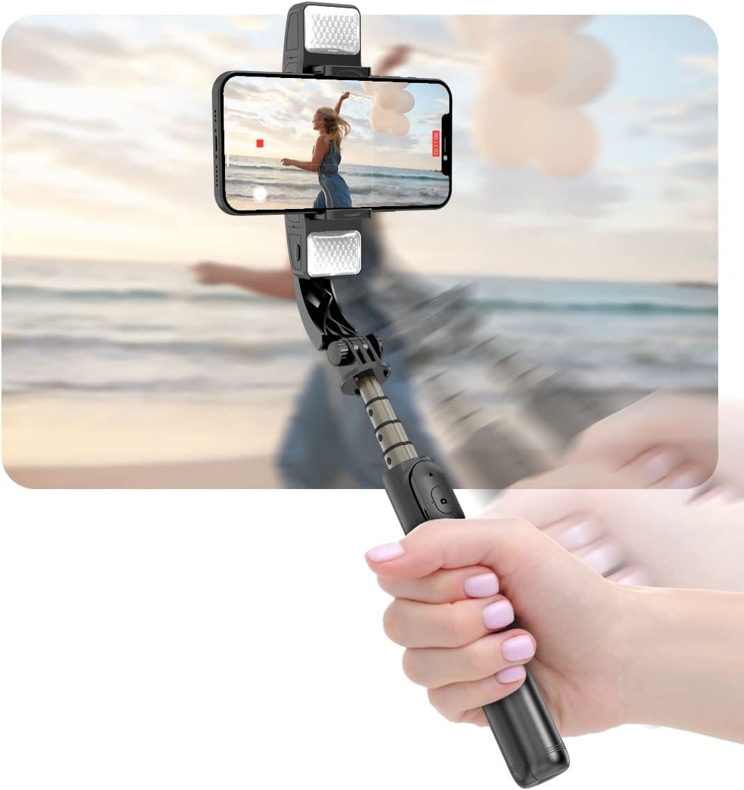 Tripod Selfie Bracket with Gibal Stabilizer with Lights and Remote Control for TikTok, YouTube, Instagram, Travel