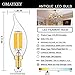 OMAYKEY LED Candelabra Bulb 65W Equivalent 650 Lumens 3000K Soft White, 6W Dimmable E12 Candle Base C35 Clear Glass Flame Shape LED Chandelier Light Bulbs, Pack of 6