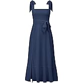 TRONSTORE Women's Fall Wedding Guest Dress Square Neck Sleeveless Side Slit Formal Dresses for Women Cocktail Party Prom
