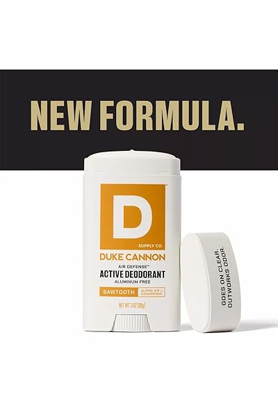 DUKE CANNON ALUMINUM-FREE DEODORANT FOR MEN – AIR DEFENSE, 3 OZ – LONG-LASTING, CLEAR GLIDE, SKIN-SOOTHING FORMULA, ALPINE + CEDARWOOD (SAWTOOTH)