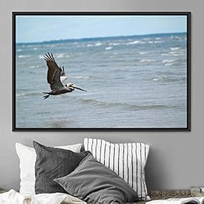 signwin Framed Canvas Wall Art Soaring Bird Aerial...