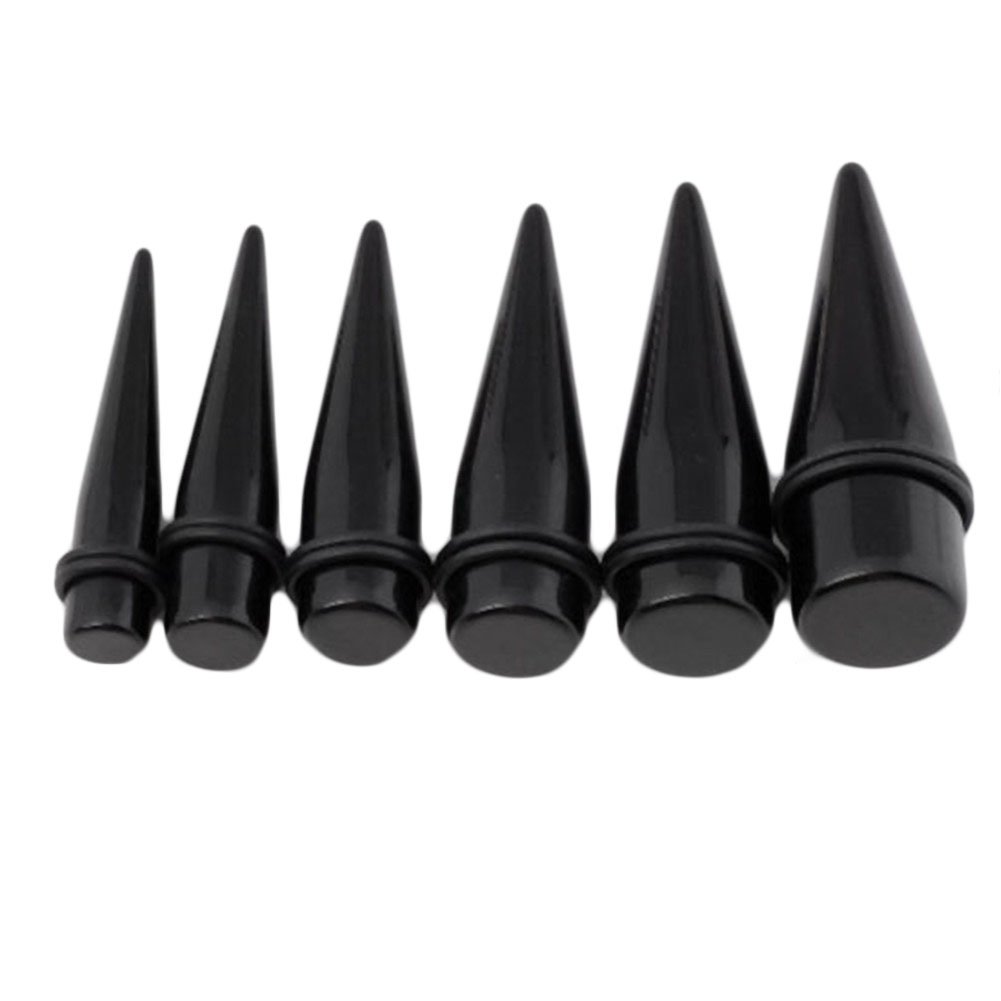 JOVIVI 10-20mm Acrylic Spike Rivet Taper Ear Expander Stretchers Plug Piercing Kit 6pcs