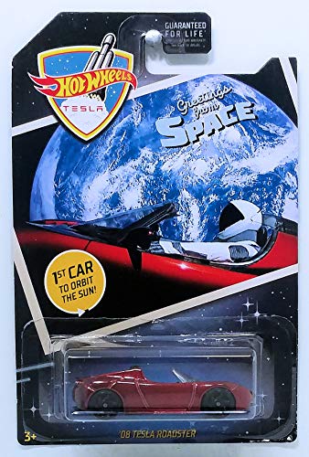 Hot Wheels 2019 Greetings From Space '08 Tesla Roadster, Maroon