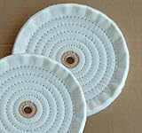 2 PC 8" X 5/8" Ply Soft Cotton Bench Grinder Buffing Wheels (8BUFF088(2pc)