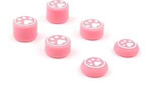 HATIST 6 Pcs Cute Thumb Grip Button Cap Compatible with Playstation 5 (PS5), Playstation 4 (PS4), Xbox One, Xbox Series X/S, Nintendo Switch Pro Controller Joystick Grips Accessories