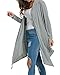 Zeagoo Women Asymmetric Draped Open Front Long Sleeve Soft Duster Cardigan Sweater,Gray,XX-Large