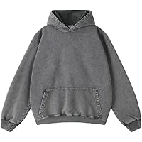 DXSHCV Oversize Men's Vintage Hoodie Pullover Long Sleeve