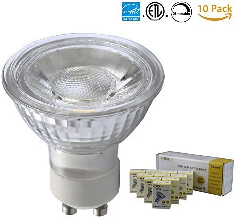 (10 Pack) NickLED Dimmable MR16 LED Light Bulb GU10 Base, 5W 450lumen Replacement 50W Halogen Light Bulb 120V 5000K/Natural White 35 Degree Beam Angle ETL and ENERGY STAR Qualified