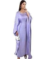 RLLJS Women Abaya Dress Ramadan Eid Summer Satin