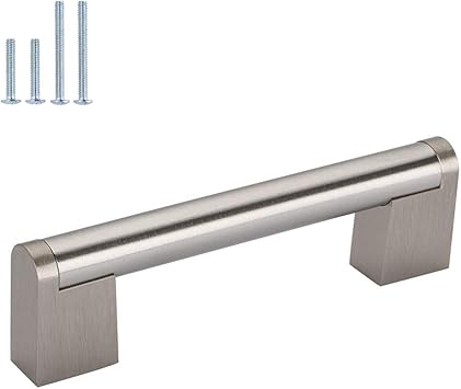 Homdiy Kitchen Cabinet Handles Brushed Nickel Drawer Pulls 5 Pack Hdj14sn 3 5in Hole Centers Cabinet Door Handles Modern Cabinet Hardware Bar Pulls For Cabinets Amazon Com