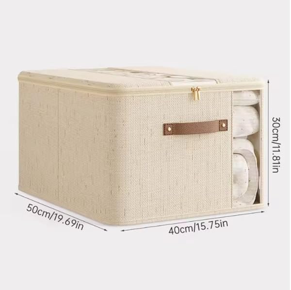 NEXBRILANT 3PCS STORAGE BINS, FOLDABLE STORAGE BASKETS LID CLEAR WINDOW FOR ORGANIZING TOYS, BOOKS, SHELVES, CLOSET, LARGE STORAGE BOX WITH ROPE HANDLES, STURDY ORGANIZER BINS (EXTRA LARGE)