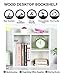 PAG Desktop Shelf Freestanding Wood Small Bookshelf Desk Supplies Organizers and Accessories Storage Display Rack Office Decor for Women, White