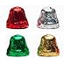 Madelaine Solid Premium Milk Chocolate Christmas Bells, Wrapped In Italian Foil In Christmas Colors - 1 LB
