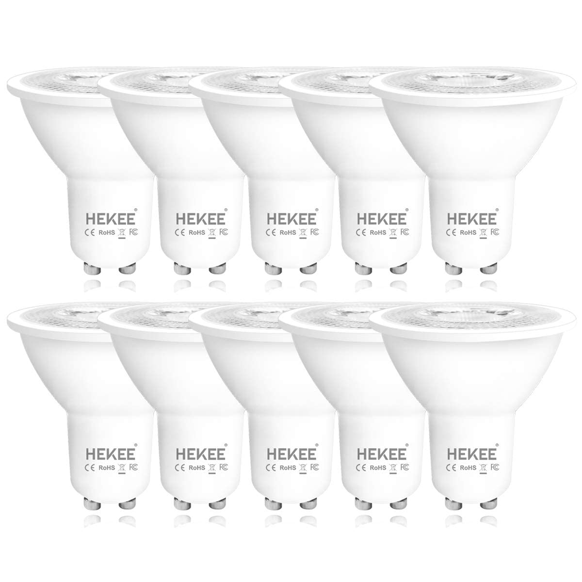 GU10 LED Bulbs, 60W Equivalent Halogen Lamp, Warm White 2700K, LED 7W 700 lumens, 45° Beam Angle, Recessed Bulbs, Track Light Bulb (Pack of 10)