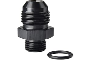 Podavelle 8AN Male Flare to 6AN ORB O-ring Boss Fuel Pump Rail Adapter Fitting Aluminum Black