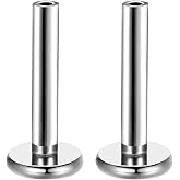 WOLAYI Titanium Threadless Flat Back Earring Posts, 16G 18G 20G Labret Bars | Push Pin Labret Post Replacement for Nose Helix Tragus Flatback Stud Earrings, Piercing Jewelry, Decorative Tops Not Included
