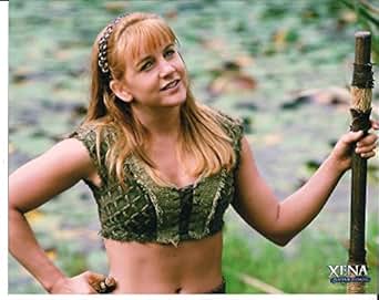 Xena Warrior Princess Renee O'Connor Photo looking up with staff at