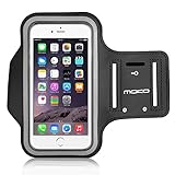 iPhone 6 Plus Armband, iPhone 6s Plus Armband, MoKo Sports Running Armband with Key Holder & Card Slot Sweatproof Gym Jogging Fitness Arm Band Case Cover, BLACK (Fits Larger Arm Girth 12.6