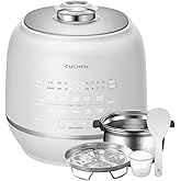 Cuchen IH Pressure Rice Cooker 6 Cup - 2.1 Bar Ultra High-Pressure Cooker for Multi-Grain & White Rice - 316Ti Stainless Stee