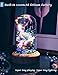 Moon Harbor Preserved Forever Rose Bedside Lamp Bluetooth Speaker, Unique Present for Her, Women Girlfriend on Valentine Day, Enchanted Flower LED Night Light Music Player in Glass Dome, Blue Rose