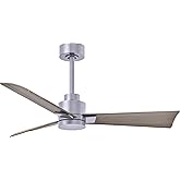 Matthews AK-BN-GA-42 Alessandra Wet Rated 42" Ceiling Fan without Light, Remote Included, Silent DC Motor, Brushed Nickel wit