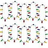 Simply Genius LED Light Up Christmas Necklace with Light Bulbs for Kids and Adults, Party Favors, String Lights, Christmas Decorations, with Bulk Options, Batteries Included
