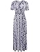 Aphratti Plus Size Maxi Dresses for Women Beach Boho Short Sleeve Long Dress XXL Blue