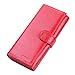 Women RFID Blocking Wallet Trifold Ladies Luxury Leather Clutch Travel Purse Red