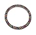 Fontic Anti-Slip & Sweat-absorbent Automotive Steering Wheel Cover - Ethnic Style Flax Cloth Wrap Cover Fit for Auto Car Steering Wheel with 37cm/14.5