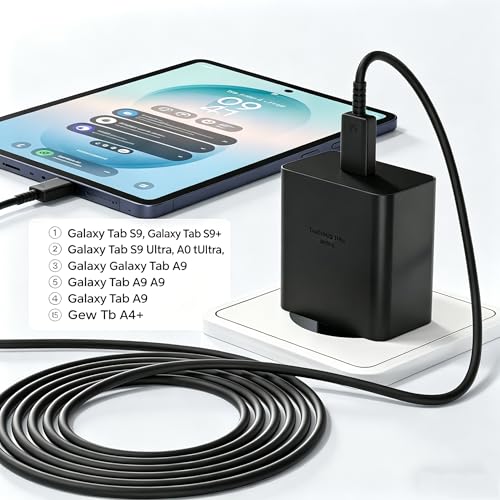 45 W Fast Charger USB C Power Supply Adapter Charger for Samsung Black | 45 W charger, for: Samsung Galaxy Ultra S25 S26 S24 S23 S22 S21 S20 FE S10 S9 S8 A55 A54 A53 A52 A50 A34 iPhone Moto Google