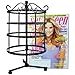 MyGift 4 Tier Rotating Jewelry Organizer Stand Holder, Black Metal Spinning Tabletop Earring Display Rack Tower - Holds 92 Pairs of Earrings