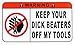 TWO Tool Box Funny Warning Sticker Decal Adult Snap-On Dewalt Stihl Craftsman Rigid Milwaukee Stanley