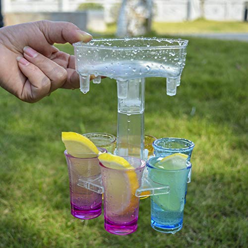 6 Shot Glass Dispenser And holder,Shots Dispenser Six Ways,Dispenser for Filling Liquids,Bar Shot,Cocktail Dispenser,Dispenser with Slogan,Drinking Games Wine Dispenser (transparent colourful cups)
