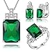 J.MOSUYA 925 Sterling Silver Plated Jewelry Set for Women, Swarovski Element Crystal Earring Necklace Set