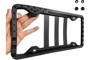 TACTILIAN Original Silicone American Flag License Plate Frames - Subdued 3D Stars & Stripes US Flag License Plate Holder for Car Truck SUV - Patriotic Front License Plate Cover Exterior Accessories