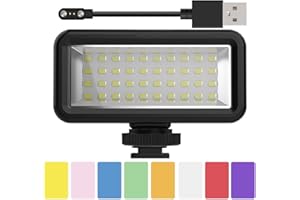 F1TP Underwater 130ft Diving Light High Power Dimmable Video LED Fill Night Light for Gopro Hero12/11/10 /9/8 /7/5/6,DJI Osmo Action,2/3,AKASO,Insta360,WOLFANG GA100,Mini Action Camera