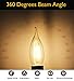 10 Pack 4W Dimmable C35 E12 LED Bulbs, 40W Incandescent Bulbs Equivalent, Candelabra Bulbs, 360lm, 360° Beam Angle, Warm White 2700K, LED Candle Bulbs, LED Filament Bulbs
