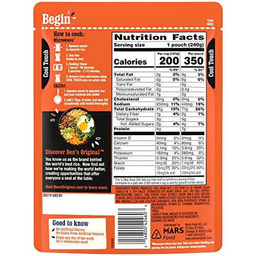 BEN’S ORIGINAL READY RICE KOREAN BBQ FLAVORED RICE, EASY DINNER SIDE, 8.5 OZ POUCH