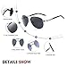 IALUKU Polarized Sunglasses Metal Frame Pilot Glasses Men Women (Silver/Black, 58)
