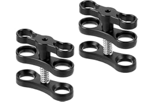 DIVJINGHAO 2pcs 1" Underwater Ball Clamp for Diving Camera Arm, Compatible with GoPro Action Camera and Flashlight Arms (CLAM