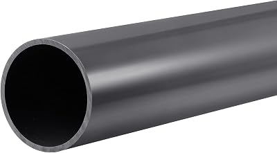 Sourcing Map PVC Rigid Tube 56.5mm ID 63mm OD 0.35m Dark Grey High Impact