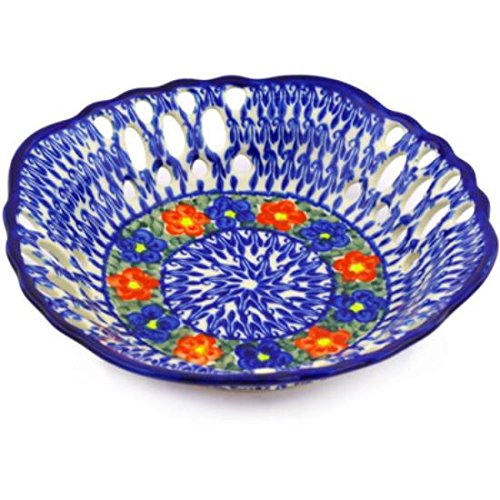 Click Here to See More Images Ceramika Bona H2217G Polish Pottery Ceramic Bowl with Holes Hand Painted, 9-Inch